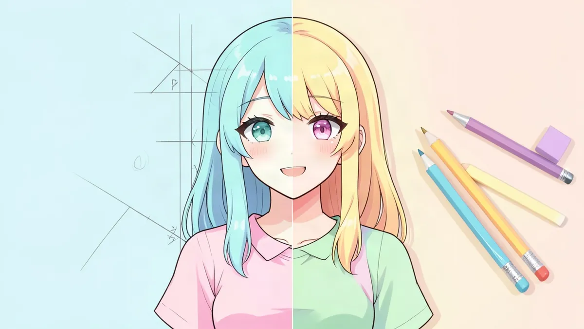 アニメキャラの描き方：初心者向けステップバイステップガイド